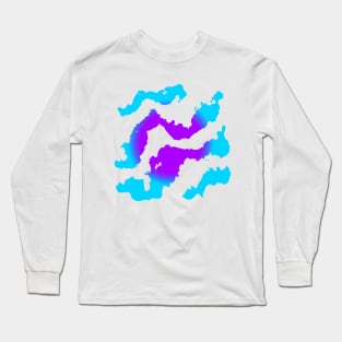 Abstract Purple Sun and Blue Clouds Long Sleeve T-Shirt